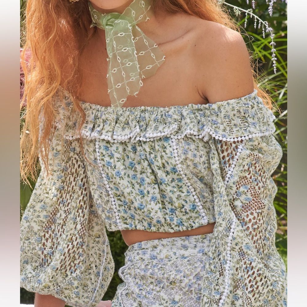 Love Shack Fancy Dorabella Crop Top - Picture 7 of 12